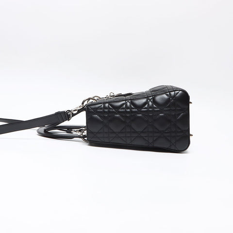 クリスチャンディオール Christian Dior カナージュ レディディオール 2WAY CDロゴ ミディアム ショルダーバッグ ブラック WS13472