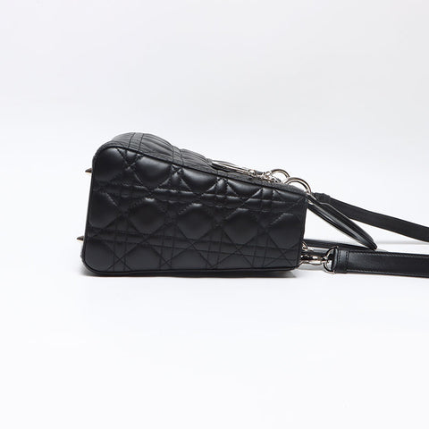 クリスチャンディオール Christian Dior カナージュ レディディオール 2WAY CDロゴ ミディアム ショルダーバッグ ブラック WS13472