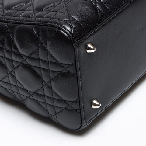 クリスチャンディオール Christian Dior カナージュ レディディオール 2WAY CDロゴ ミディアム ショルダーバッグ ブラック WS13472
