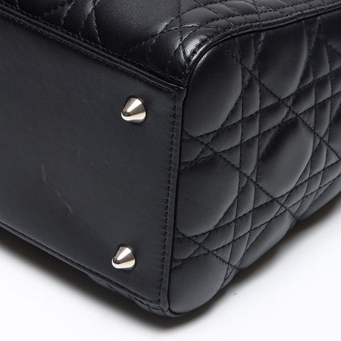 クリスチャンディオール Christian Dior カナージュ レディディオール 2WAY CDロゴ ミディアム ショルダーバッグ ブラック WS13472