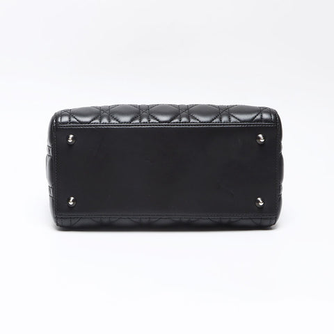 クリスチャンディオール Christian Dior カナージュ レディディオール 2WAY CDロゴ ミディアム ショルダーバッグ ブラック WS13472