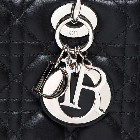 クリスチャンディオール Christian Dior カナージュ レディディオール 2WAY CDロゴ ミディアム ショルダーバッグ ブラック WS13472