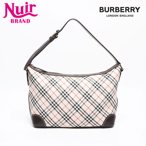 BURBERRY Nova Check Pattern Leather Shoulder Bag beige WS13474