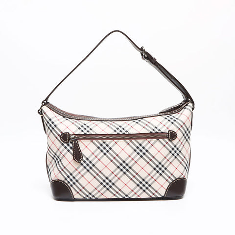 BURBERRY Nova Check Pattern Leather Shoulder Bag beige WS13474