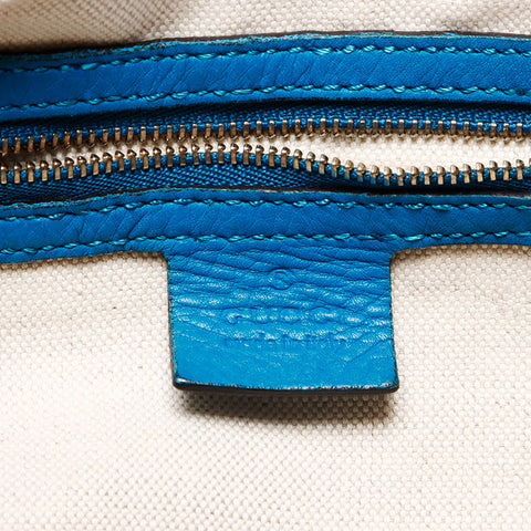 GUCCI Soho Charm G Stitch Fringe One Belt Shoulder Bag blue WS13476