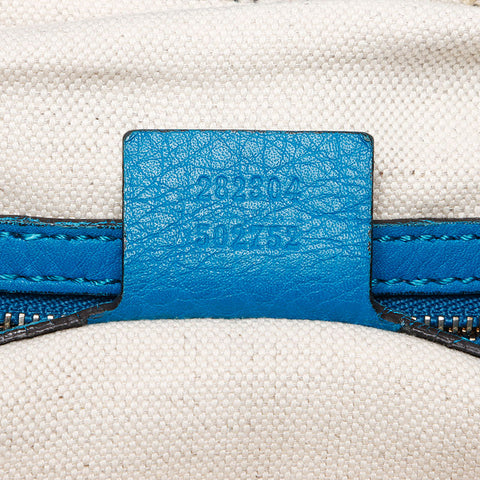 GUCCI Soho Charm G Stitch Fringe One Belt Shoulder Bag blue WS13476