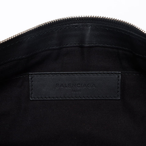 BALENCIAGA Navy clip M Clutch bag black WS13481
