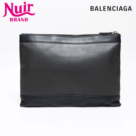 BALENCIAGA Navy clip M Clutch bag black WS13481