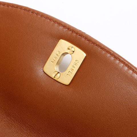 CHANEL Waist Bag Lamb Gold Plated COCO Mark Shoulder Bag Brown WS13486