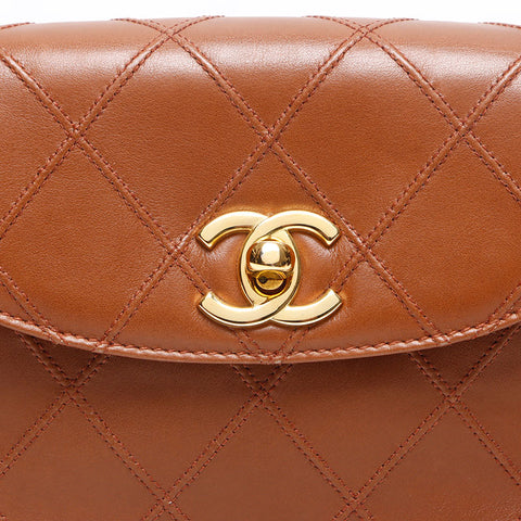 CHANEL Waist Bag Lamb Gold Plated COCO Mark Shoulder Bag Brown WS13486