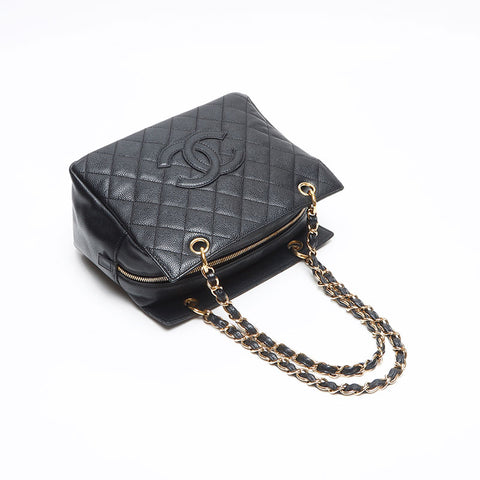 CHANEL No. 11 Caviar PTT Petit Time Restock Tote Bag black WS13487