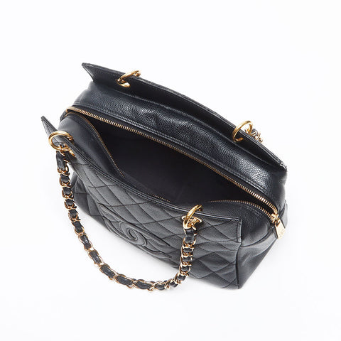 CHANEL No. 11 Caviar PTT Petit Time Restock Tote Bag black WS13487