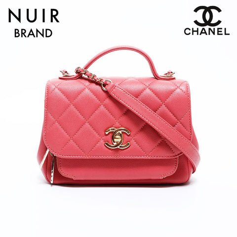 シャネル CHANEL ビジネスアフィニティ キャビアスキン ココマーク ショルダーバッグ レザー ピンク WS1349