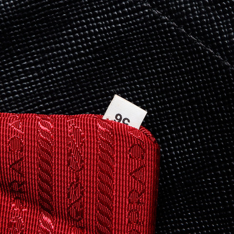 PRADA Saffiano Cuir BN2748 SilverMetal Handbag black WS13492