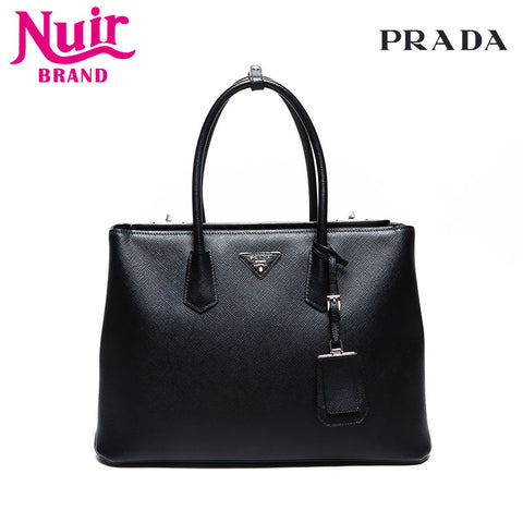 プラダ PRADA サフィアーノ キュイール BN2748 シルバー金具 ハンドバッグ ブラック WS13492