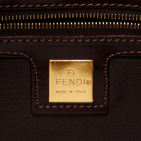 FENDI Zucchino Mamma Bucket Mini Shoulder Bag Brown WS13495