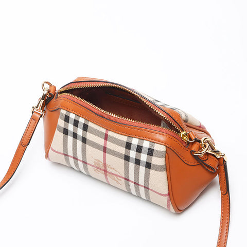 BURBERRY Nova Check Leather x PVC Mini Shoulder Bag beige WS13496