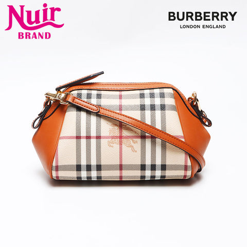 BURBERRY Nova Check Leather x PVC Mini Shoulder Bag beige WS13496