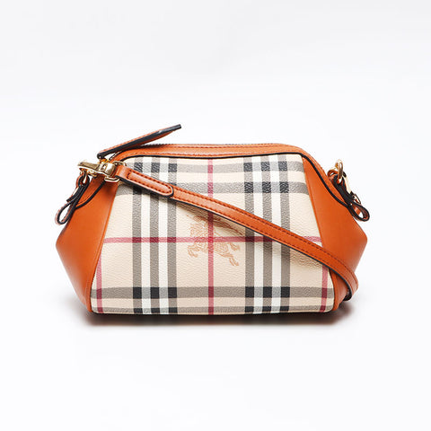 BURBERRY Nova Check Leather x PVC Mini Shoulder Bag beige WS13496