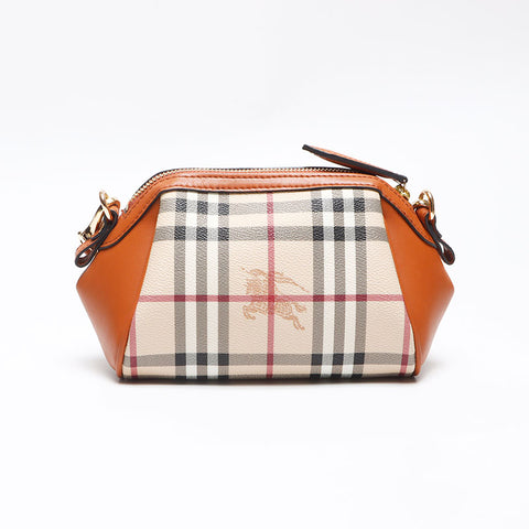 BURBERRY Nova Check Leather x PVC Mini Shoulder Bag beige WS13496
