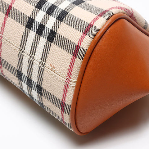 BURBERRY Nova Check Leather x PVC Mini Shoulder Bag beige WS13496