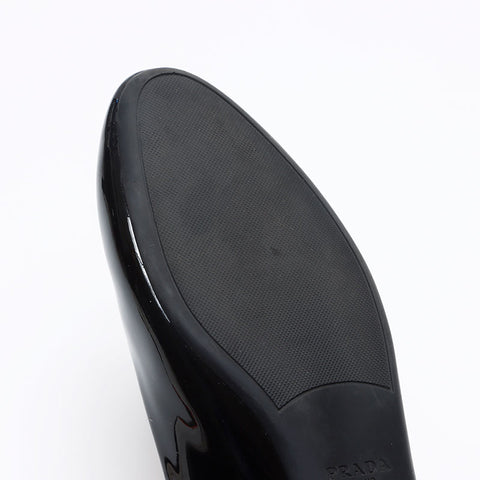 プラダ PRADA トライアングルロゴ パテントレザー フラットシューズ Size:36.5 23.5cm パンプス ブラック WS13497