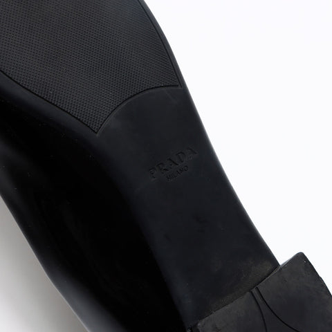 プラダ PRADA トライアングルロゴ パテントレザー フラットシューズ Size:36.5 23.5cm パンプス ブラック WS13497