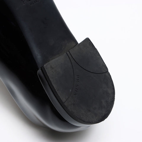 プラダ PRADA トライアングルロゴ パテントレザー フラットシューズ Size:36.5 23.5cm パンプス ブラック WS13497