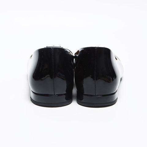 プラダ PRADA トライアングルロゴ パテントレザー フラットシューズ Size:36.5 23.5cm パンプス ブラック WS13497