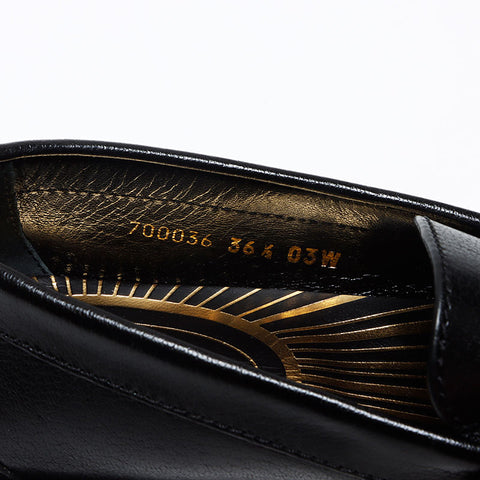 グッチ GUCCI ローファー レザー ロゴ Size:36.5 23.5cm パンプス ブラック WS13498