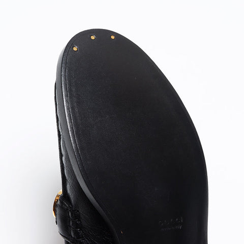 グッチ GUCCI ローファー レザー ロゴ Size:36.5 23.5cm パンプス ブラック WS13498