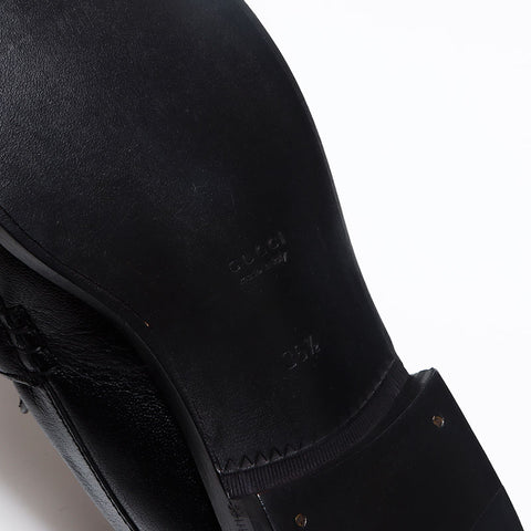 グッチ GUCCI ローファー レザー ロゴ Size:36.5 23.5cm パンプス ブラック WS13498