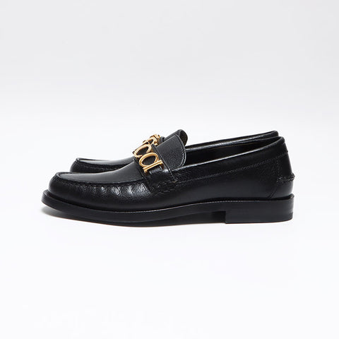 グッチ GUCCI ローファー レザー ロゴ Size:36.5 23.5cm パンプス ブラック WS13498