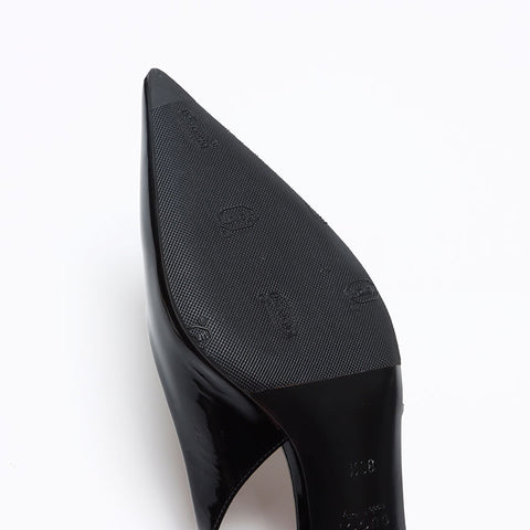 グッチ GUCCI ロゴ チェーン ストラップ パテントレザー Size:36.5 23.5cm パンプス ブラック WS13499