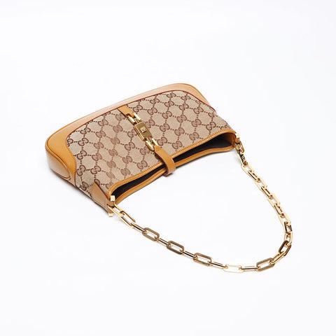 グッチ GUCCI GGキャンバス ジャッキー チェーン ミニ ショルダーバッグ ベージュ WS13502