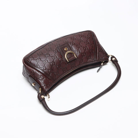 グッチ GUCCI グッチシマ レザー ショルダーバッグ ブラウン WS13503