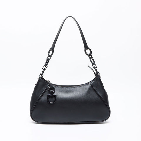 サルヴァトーレフェラガモ Salvatore Ferragamo レザー ショルダーバッグ ブラック WS13504