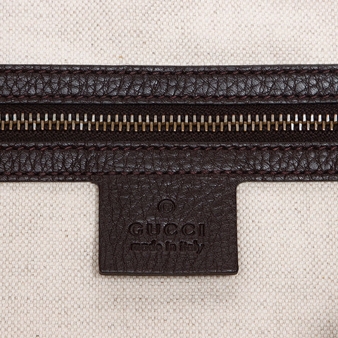 GUCCI Leather Interlocking G Shoulder Bag Brown WS13505