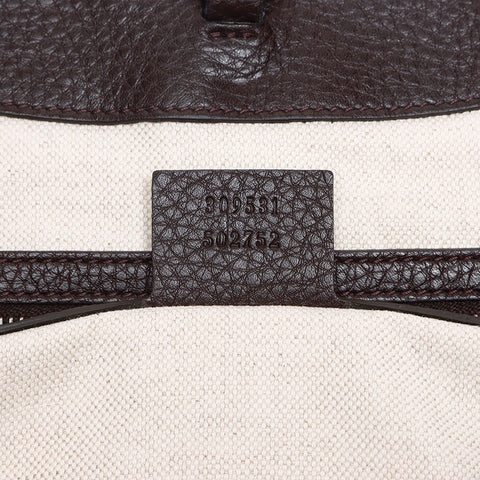 GUCCI Leather Interlocking G Shoulder Bag Brown WS13505