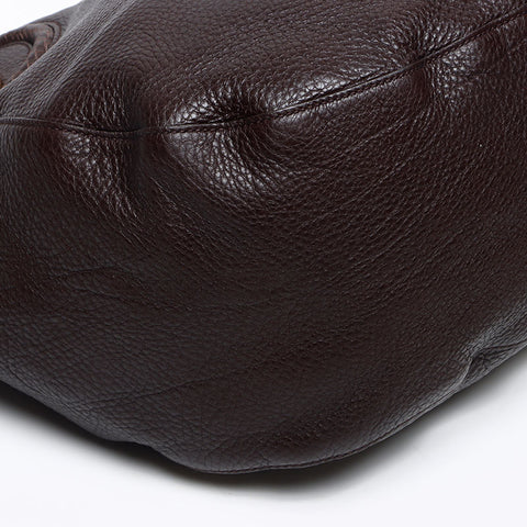 GUCCI Leather Interlocking G Shoulder Bag Brown WS13505