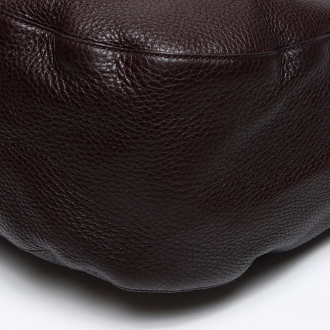 GUCCI Leather Interlocking G Shoulder Bag Brown WS13505