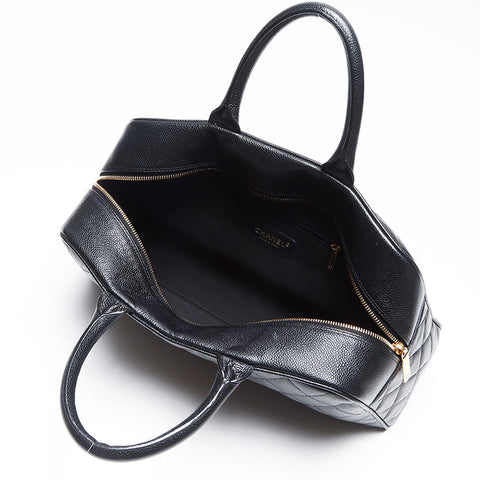 CHANEL Caviar Skin COCO Mark 8th Series Boston bag black WS13509