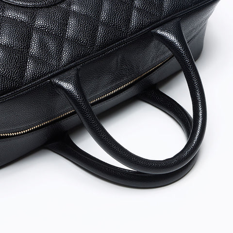 CHANEL Caviar Skin COCO Mark 8th Series Boston bag black WS13509