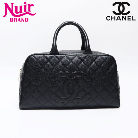 CHANEL Caviar Skin COCO Mark 8th Series Boston bag black WS13509
