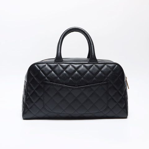 CHANEL Caviar Skin COCO Mark 8th Series Boston bag black WS13509