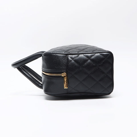 CHANEL Caviar Skin COCO Mark 8th Series Boston bag black WS13509