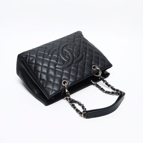 CHANEL GST Caviar Skin Matelasse Silver Metal 14 series Shoulder Bag black WS13510
