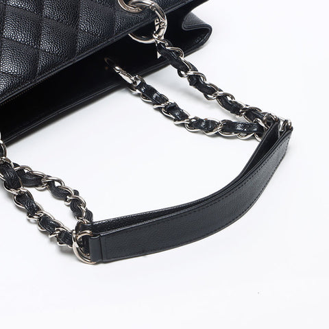 CHANEL GST Caviar Skin Matelasse Silver Metal 14 series Shoulder Bag black WS13510