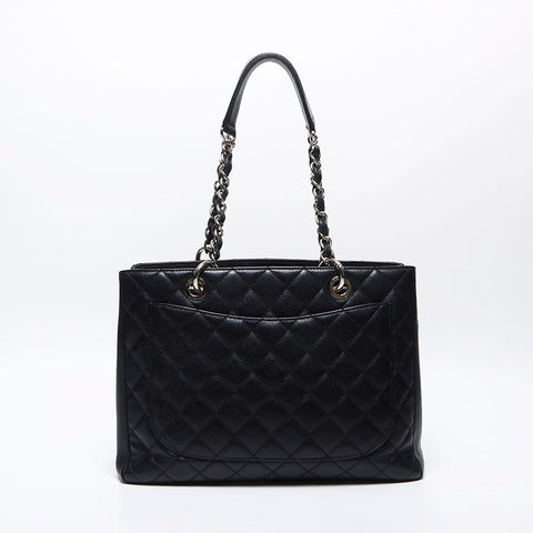 CHANEL GST Caviar Skin Matelasse Silver Metal 14 series Shoulder Bag black WS13510