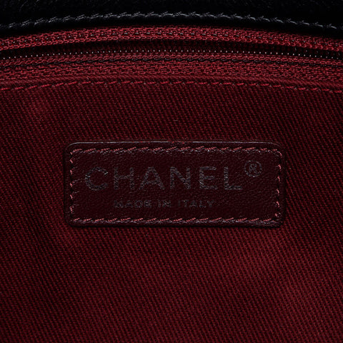 CHANEL French Riviera Lambskin Turnlock Gunmetal 20s Shoulder Bag black WS13513